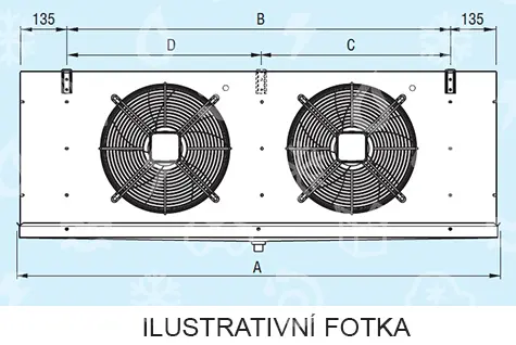 výparník ECO - Luvata GCE351A4, 4.83 kW (dT 8 st., R404) bez odtávání